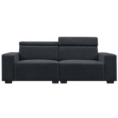 Velvet Loveseat with Multi-Angle Adjustable Headrest for Living Room