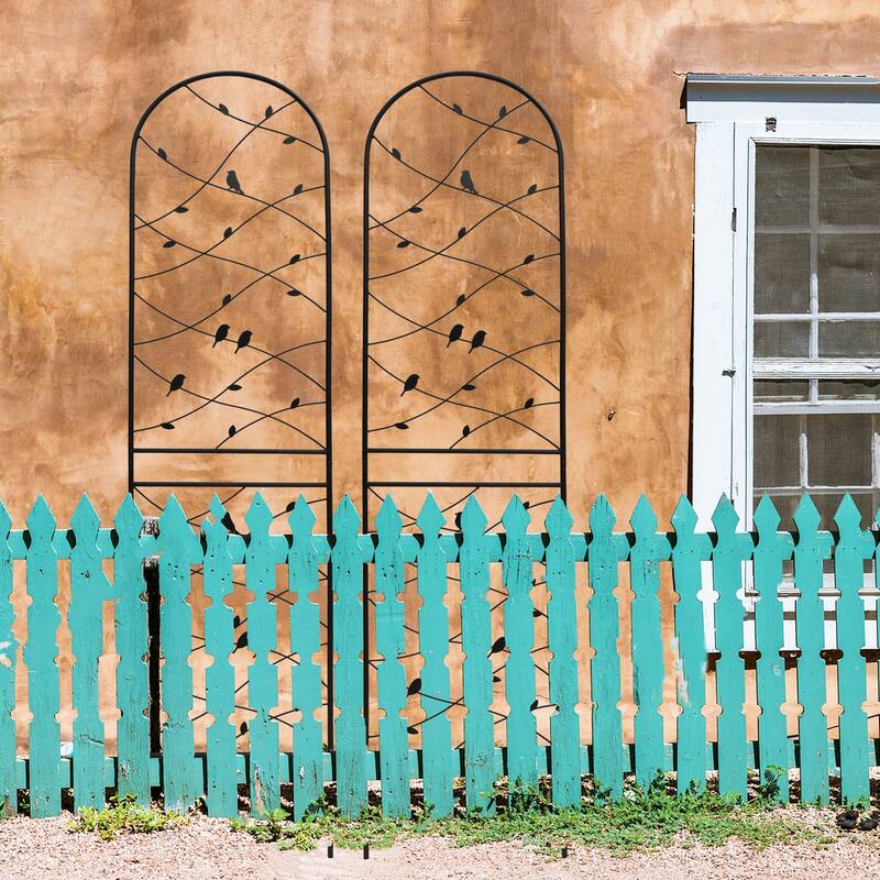 4 Pack Metal Garden Trellis Rustproof Trellis for Climbing Plants Outdoor Flower Support Black