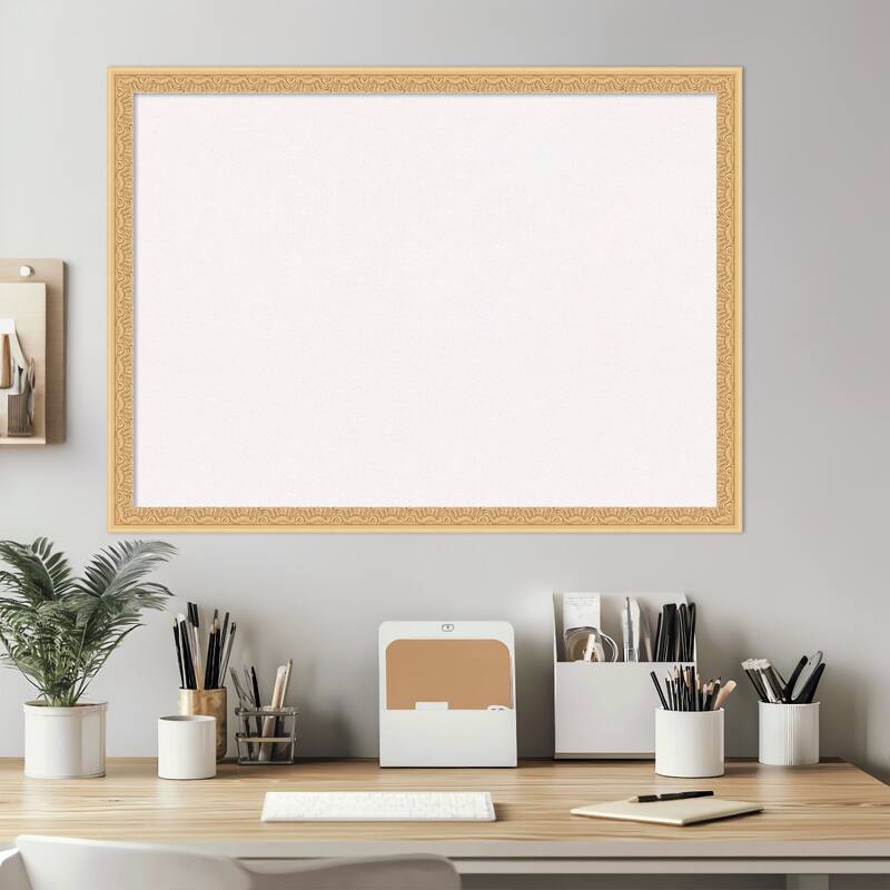 Bethany Gold Wood Framed Cork Board - Bulletin Board, Organization Board, Pin Board
