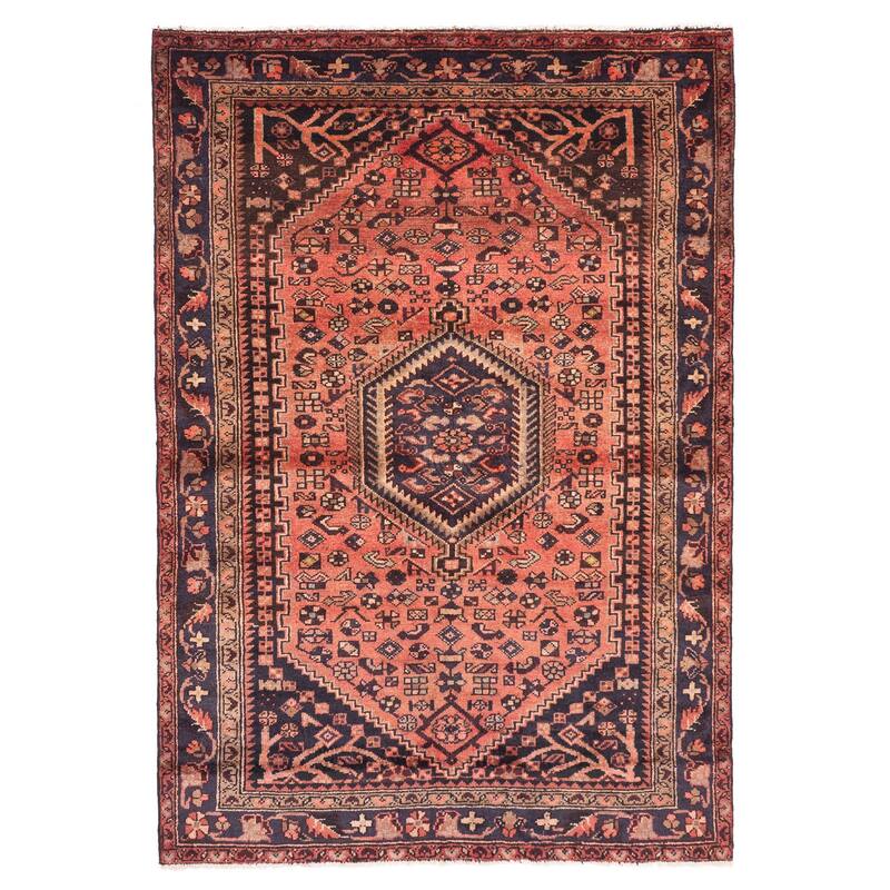 ECARPETGALLERY Hand-knotted Andelz Light Red Wool Rug - 4'8 x 6'8