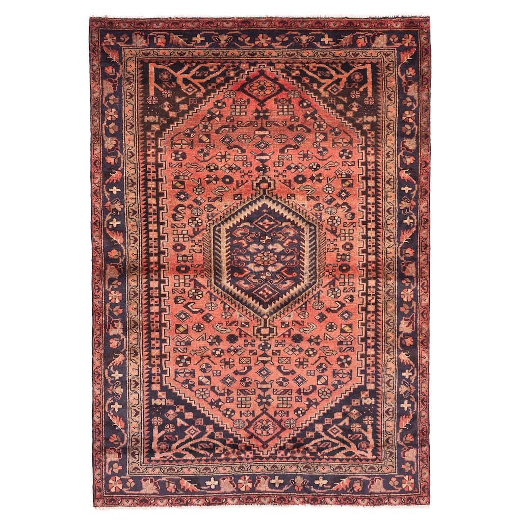 ECARPETGALLERY Hand-knotted Andelz Light Red Wool Rug - 4'8 x 6'8