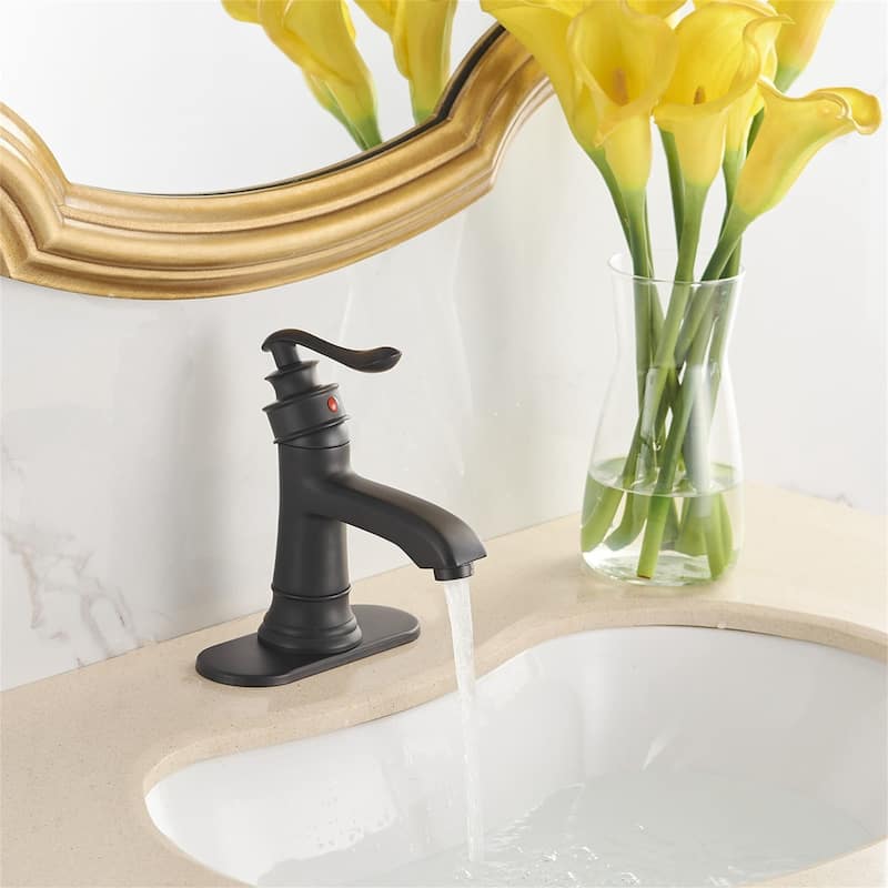 Single Handle Bathroom Faucet With Drain Assembly Single Hole Bathroom Sink Faucets Lavatory Basin Vanity Modern Elegant Taps