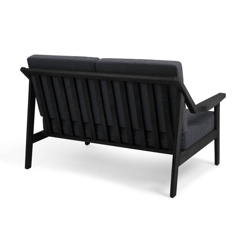 6-piece Adirondack Teak Patio Armchairs Loveseat Seating Conversation Set