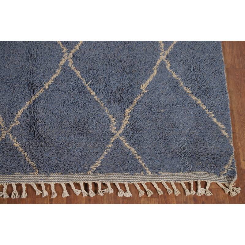 Trellis Plush Moroccan Oriental Area Rug Handmade Bedroom Wool Carpet - 6'11" x 10'4"