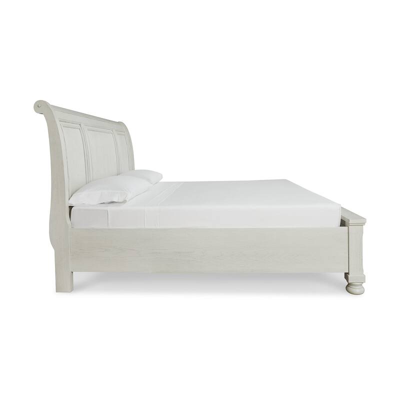 Signature Design by Ashley Robbinsdale Antique White Sleigh Bed with Storage
