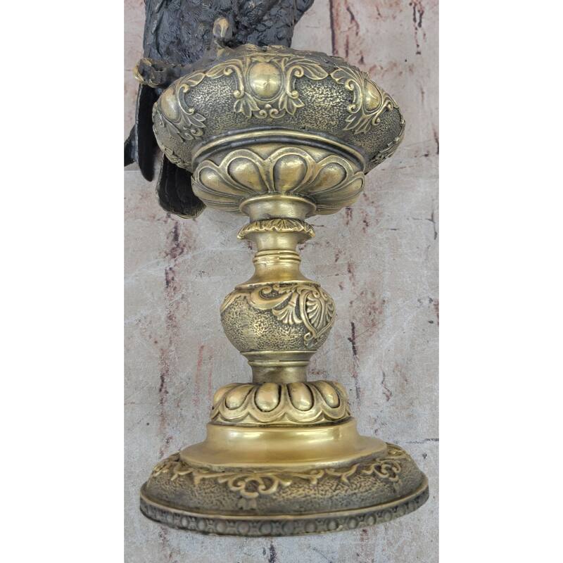Hot Cast Bronze Eagle On Golden Pedestal Signed Original Wildlife Birds Art By Milo