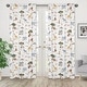 preview thumbnail 2 of 3, Jungle Animal 84in Window Treatment Curtain Panels Hunter Green Grey Black and White Safari Elephant Giraffe Lion Monkey Leopard