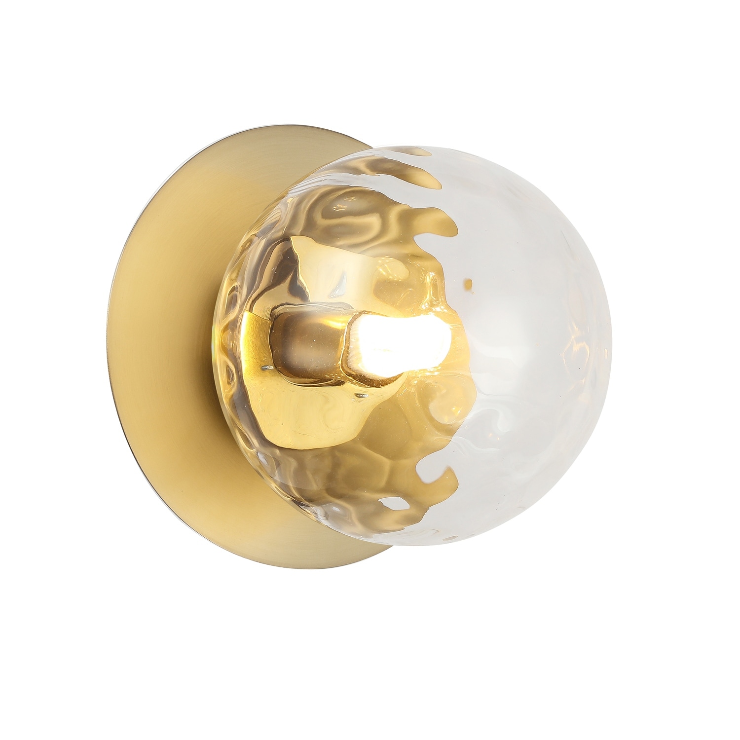 Wall Sconce Lighting 1 Light Brass Clear Glass Wall Lamp Home Decor - 6