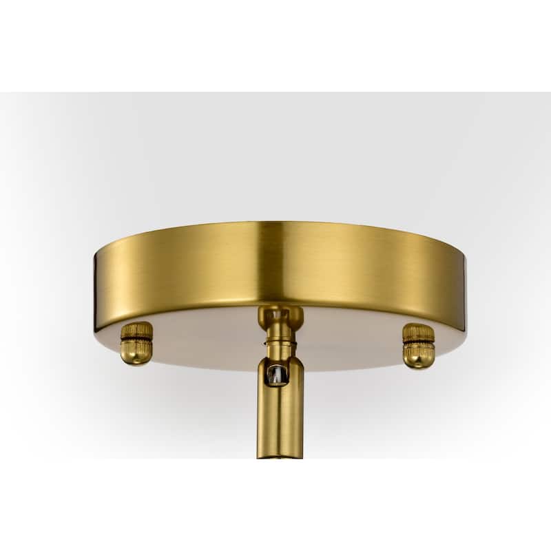 Caio Brass Pendant Light with Oval Disk Frosted Glass Shade