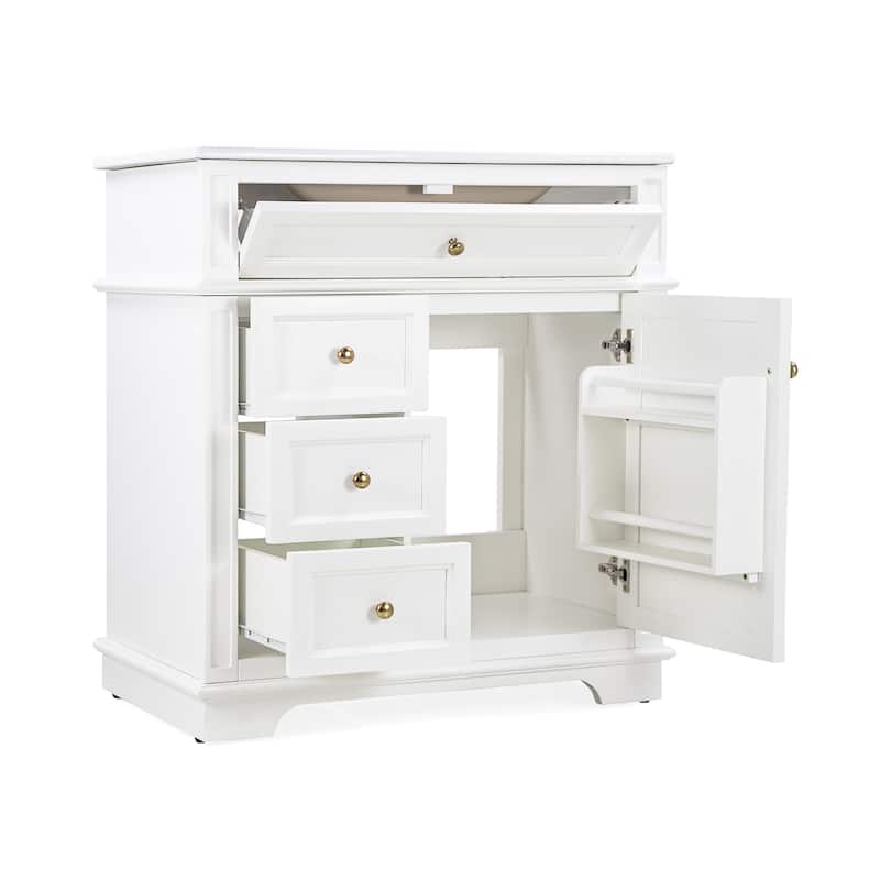 Bathroom Vanity Set with Arched Medicine Cabinet Mirror 30-Inch Vanity with Integrated Sink Top