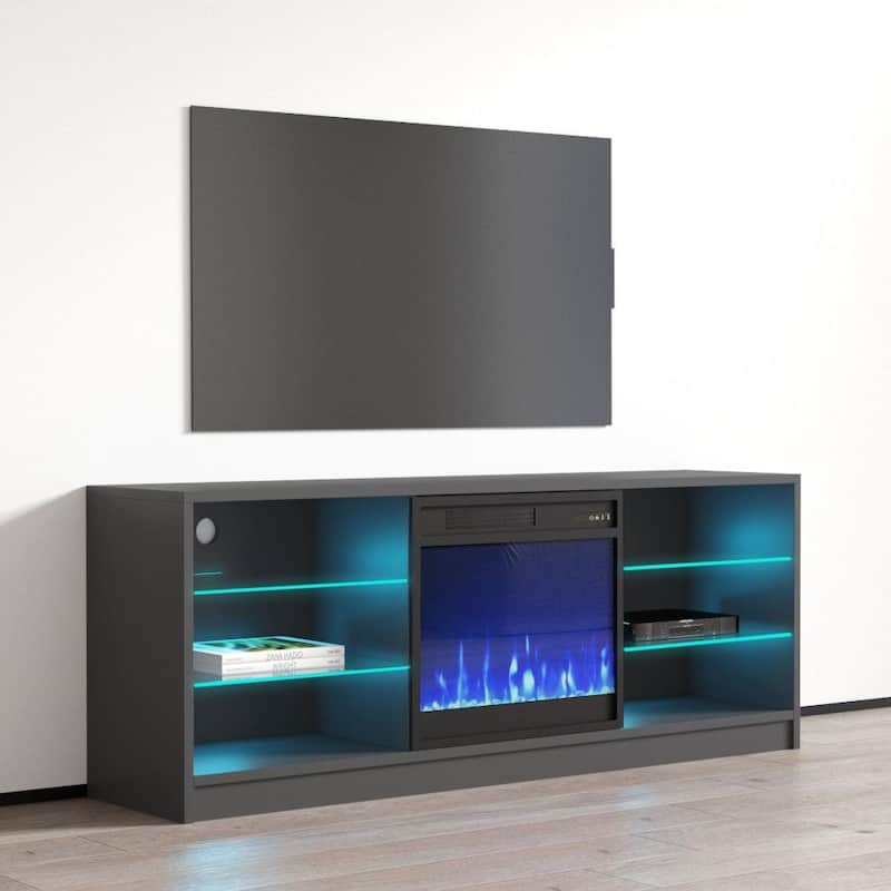 Manhattan Electric Fireplace Modern 58" TV Stand