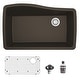 preview thumbnail 21 of 63, Karran Undermount Quartz Composite 33 in. Single Bowl Kitchen Sink with Accessories Brown