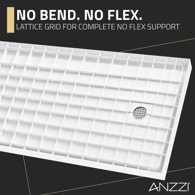 Alexander 60 in. L x 30 in. W Alcove Shower Pan Base with Right Drain in Glossy White Marine Acrylic
