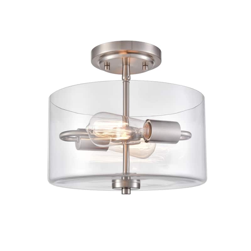 Millennium Lighting 2710 Verlana 2 Light 11" Wide Semi-Flush Drum - Brushed Nickel