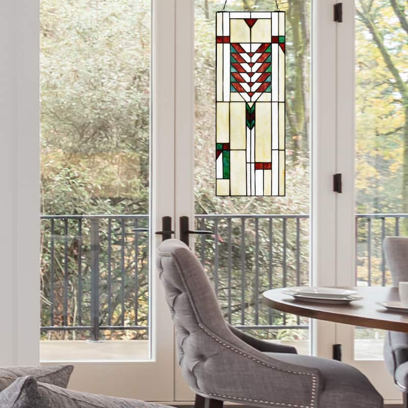 River of Goods 23.375"H Velt Praire Stained Glass Window Panel