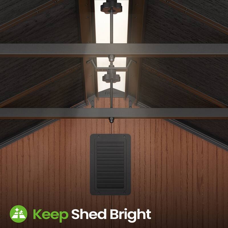 8X10 FT All-Weather Waterproof Plastc Outdoor Resin Storage Shed Windows Lockable Door with Floor for Patio Furniture and Tools