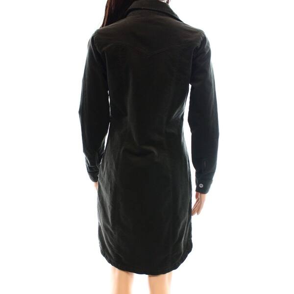 Shop Inc New Green Olive Women S Size 8 Corduroy Button Front Shirt Dress Free Shipping On Orders Over 45 Overstock 17367020