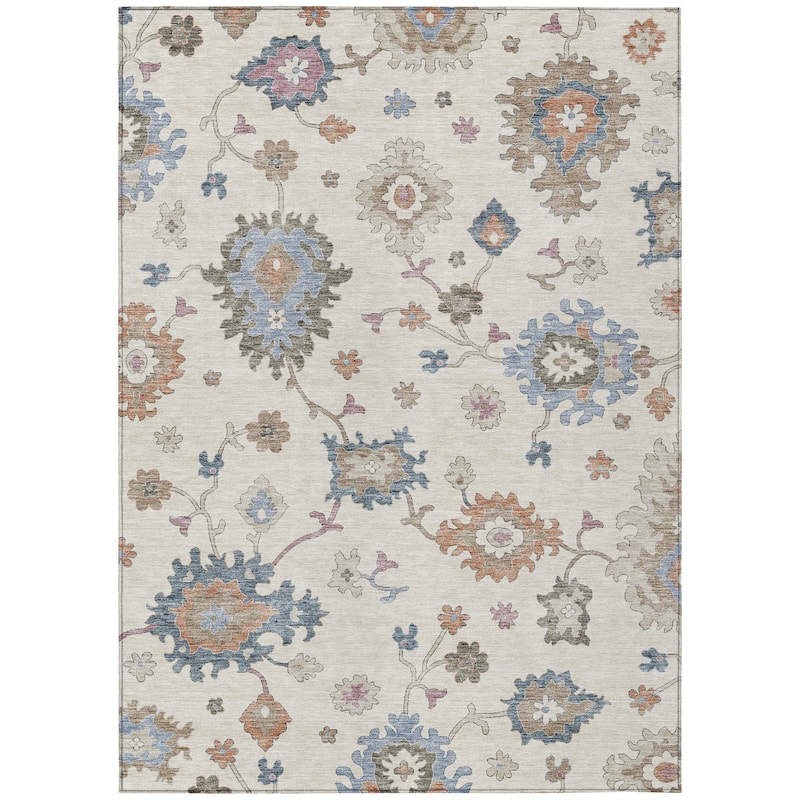 Machine Washable Indoor/ Outdoor Traditional Persian Chantille Rug