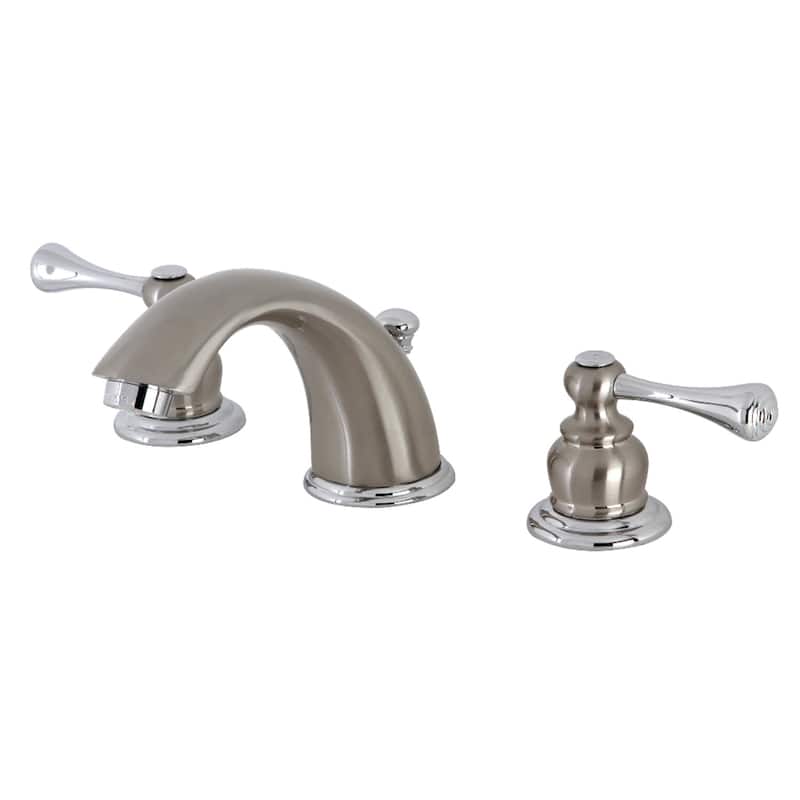 Kingston Brass Vintage Deck Mount Widespread Bathroom Faucet - Brushed Nickel/Polished Chrome