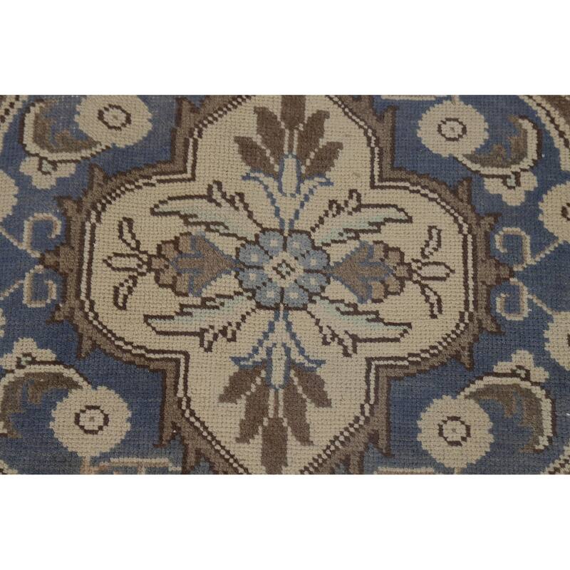 Medallion Tabriz Persian Square Area Rug Hand-Knotted Wool Carpet - 9'2"x 9'6"