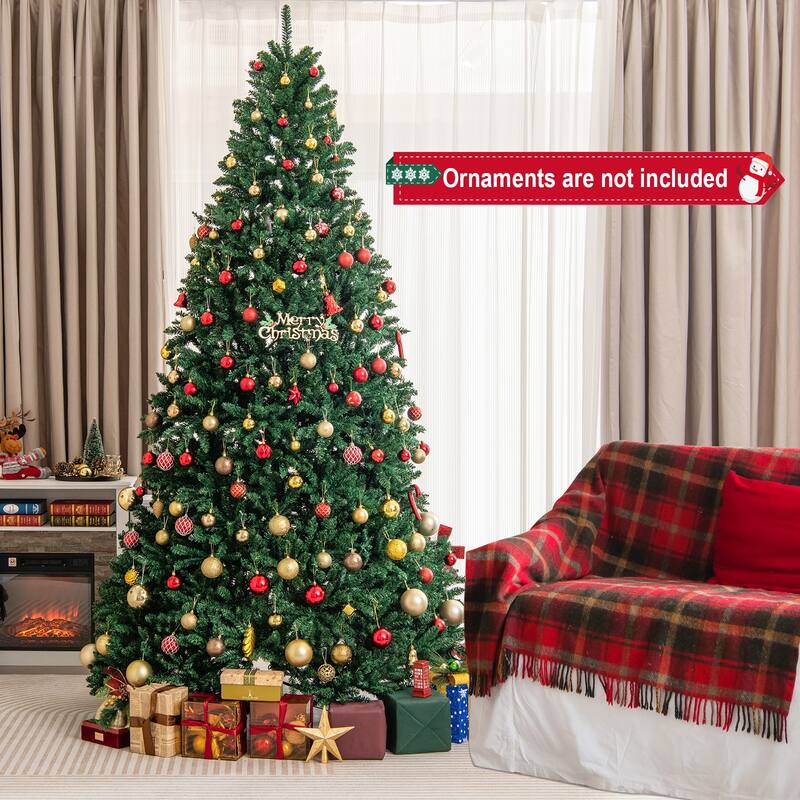 9 Feet Hinged Premium Artificial PVC Christmas Tree with Solid Metal Stand