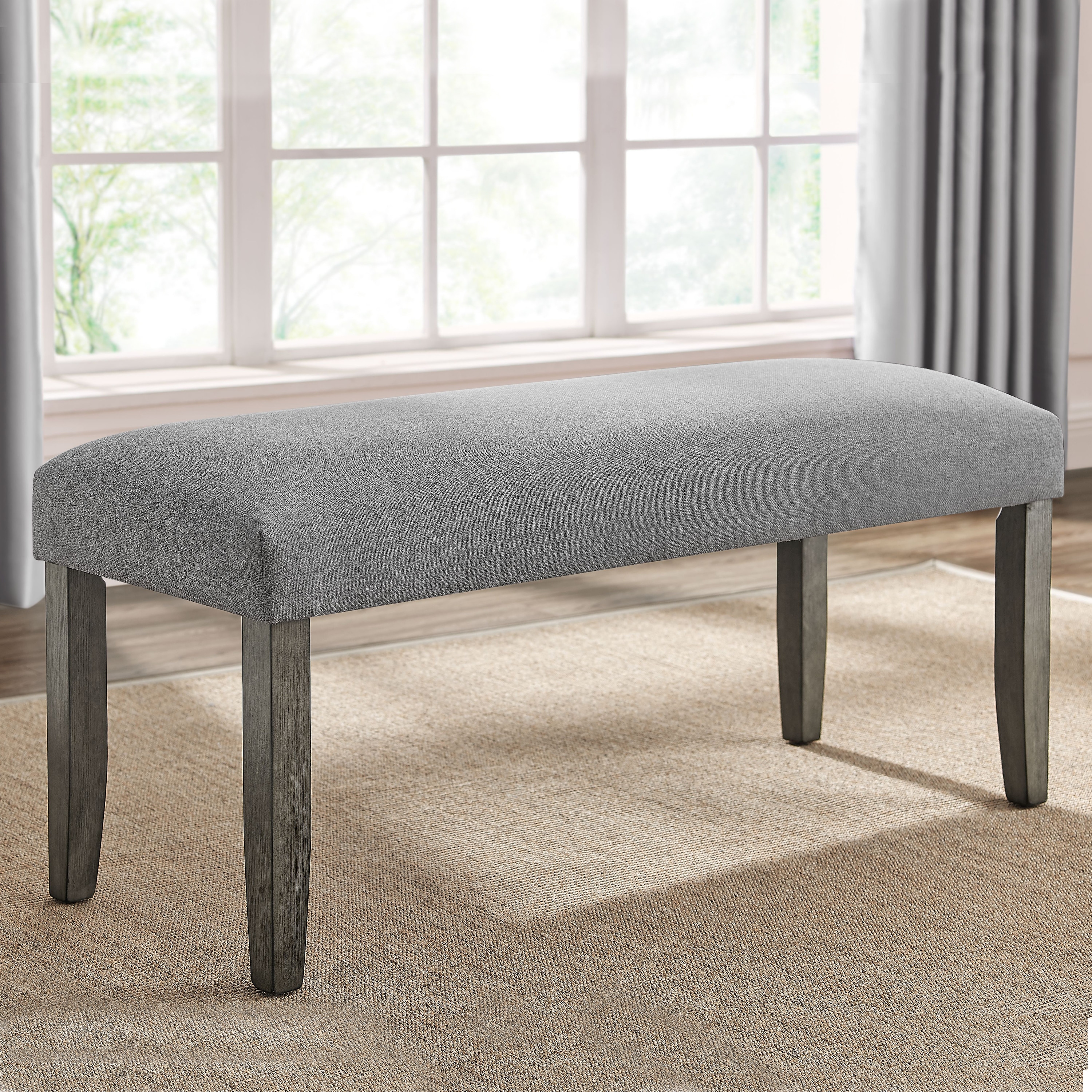 Grey upholstered dining bench cheap