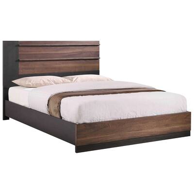 Gracia Walnut and Black Platform Bed