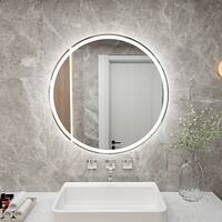 20 Inch Modern Round Backlit Bathroom Mirror - Bed Bath & Beyond - 39172982