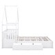 preview thumbnail 4 of 10, White Queen Size Solid Wood House Platform Bed with Guardrail and 2 Drawers