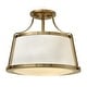 preview thumbnail 3 of 1, Hinkley Charlotte 3-Light Semi-Flush Mount in Brushed Caramel - Small