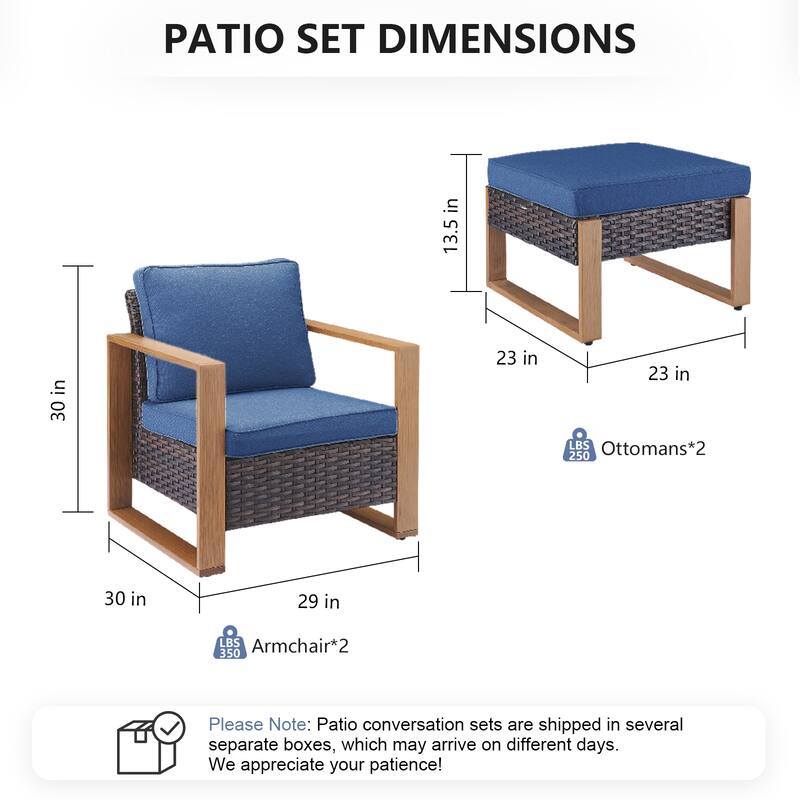 Pocassy Outdoor Patio Chairs Set for Garden Yards