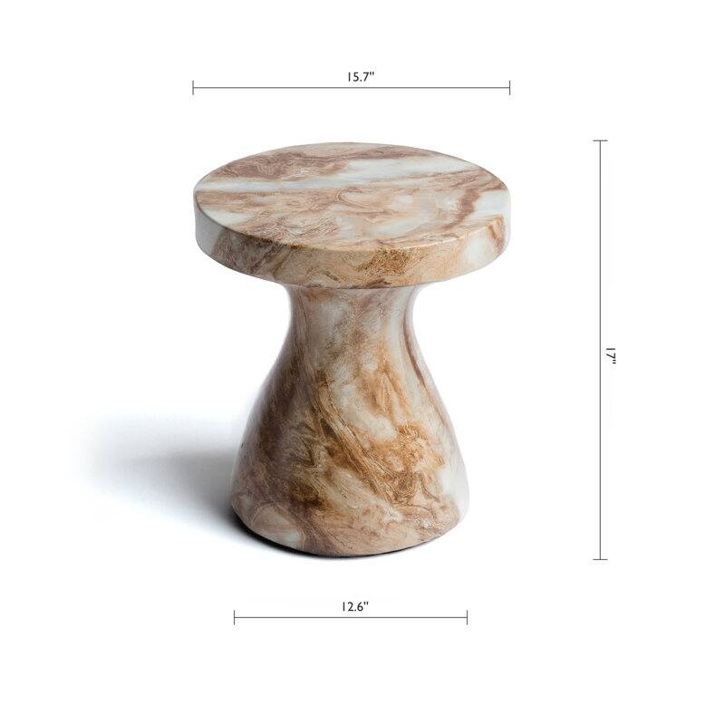 Studio London Monia Stylish Indoor and Outdoor Faux Marble End Table