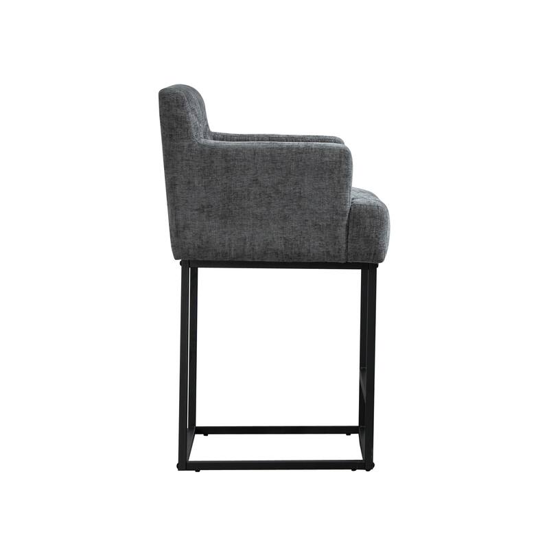 House Hold Counter Height Bar Stools Set of 2,Modern Square PU Bar Stool