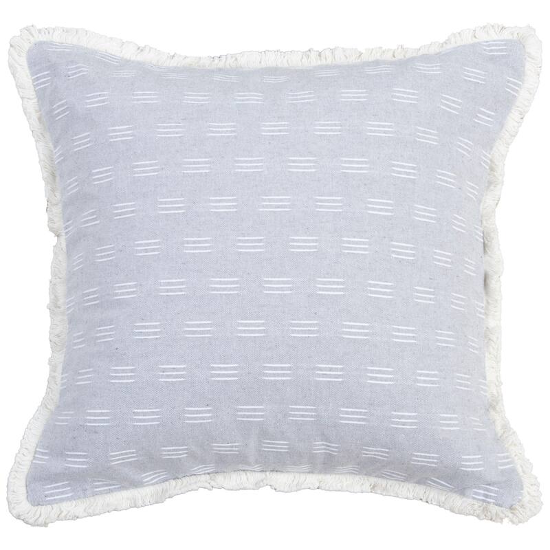 Rizzy Home Drop Stitched Woven Throw Pillow - Down - Natural/Grey