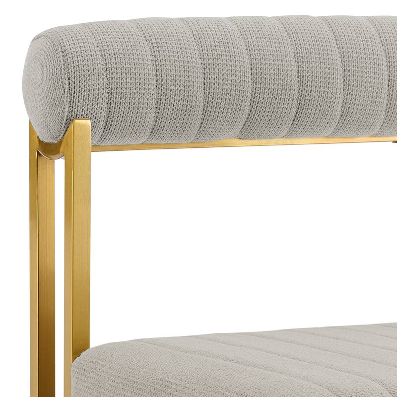 Kai Anastasia 5 Piece Rectangular Glass Dining Table Set with Metal Frame and Upholstered Chairs