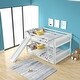 preview thumbnail 15 of 18, White Full over Full Wood Bunk Bed with Slide & Ladder