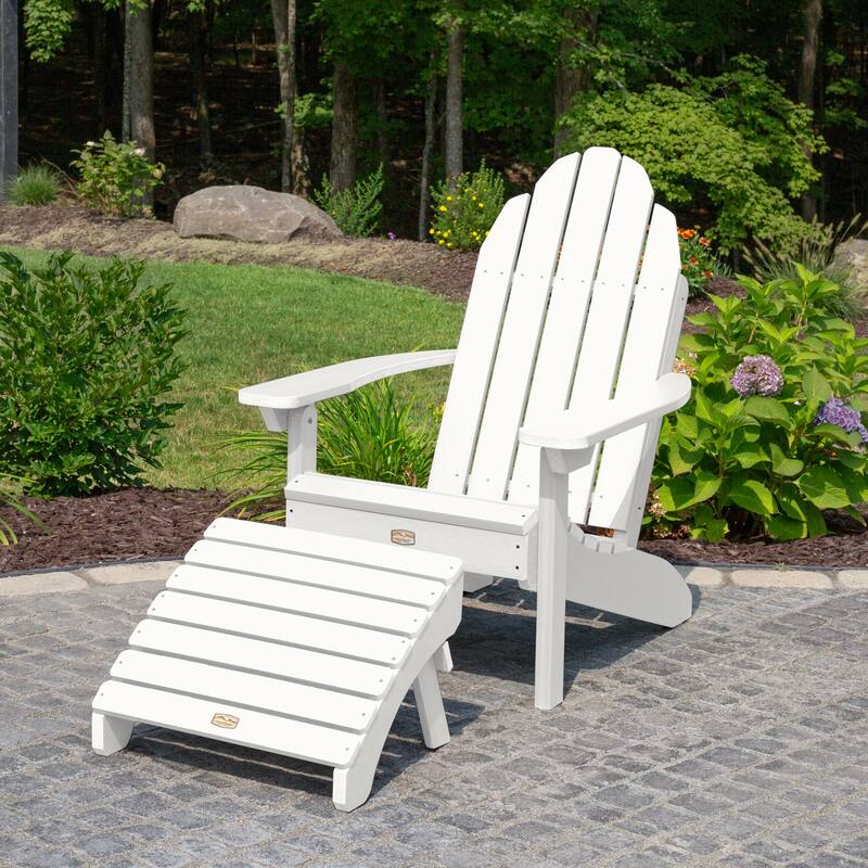 HIGHWOOOD Essential Adirondack Chair with Folding Ottoman