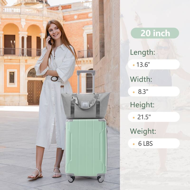 20 Inch Carry On Luggage Set 3 Piece with Spinner Wheels, Lightweight Hardshell ABS Suitcase