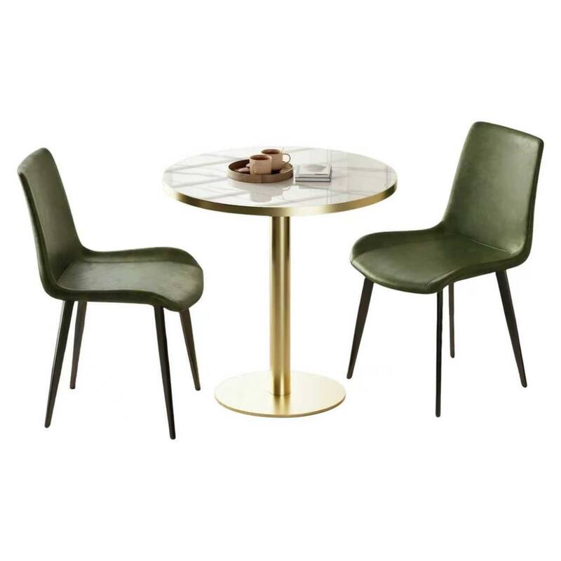 20" Modern PU Leather Dining Chairs with Metal Legs, Set of 4
