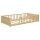 preview thumbnail 11 of 33, Twin Size Pine Wood Floor Platform Bed with Built-in Book Storage Rack and Fence