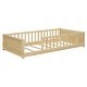 preview thumbnail 11 of 33, Twin Size Pine Wood Floor Platform Bed with Fence