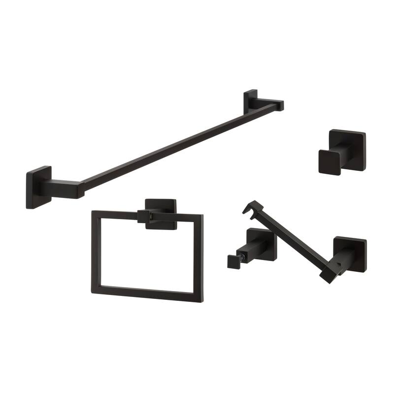Sure-Loc VR-SET-PH2PV Vlora 4 Piece Bathroom Package with 30" Towel - Flat Black