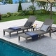 preview thumbnail 45 of 105, Outdoor Chaise Lounge Chairs (Set of 2) with Adjustable Backrest Grey