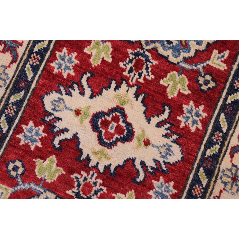 Bohemian Kazak Brittany Red/Beige Wool Rug - 2'0'' x 3'0''