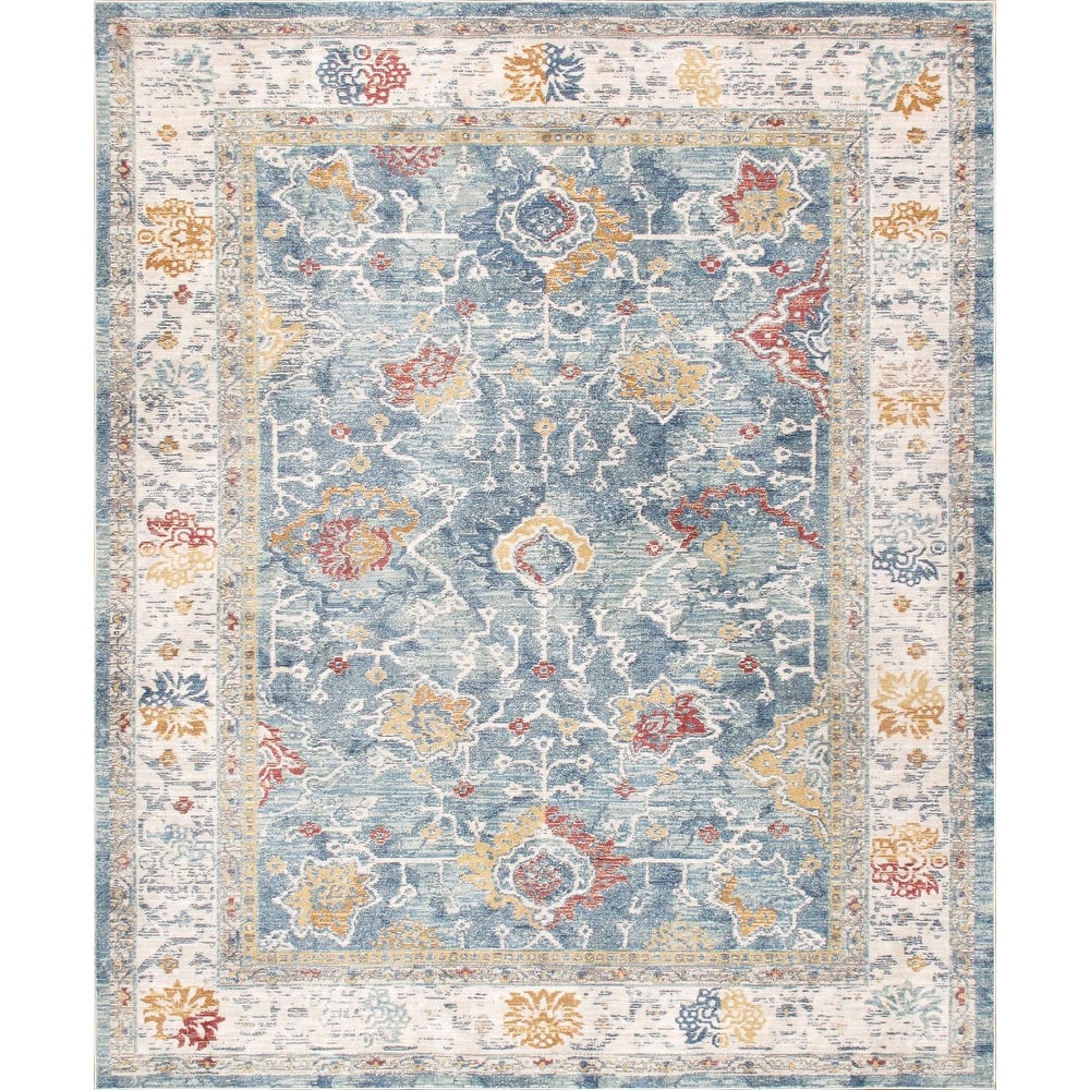 Pasargad Home Turkish Heritage Geometric L.Blue/Beige Area Rug