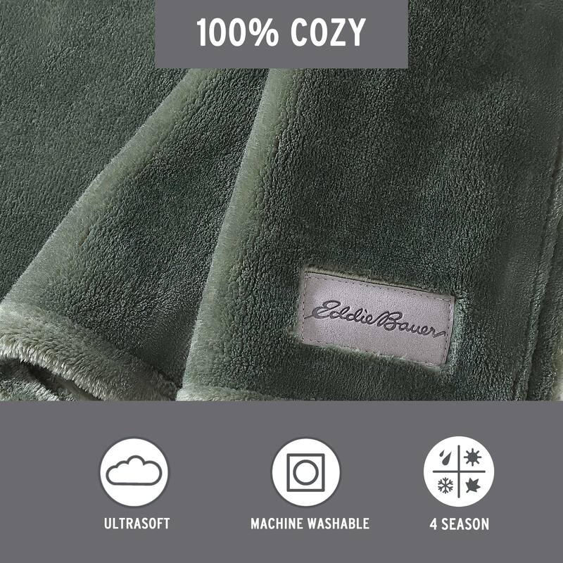 Eddie Bauer Ultra Plush Solid Lux Throw Blankets