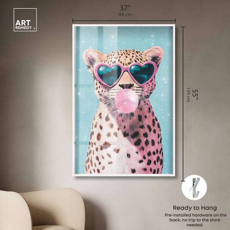 Pastel Cheetah Bubblegum Shadowbox by Art Remedy