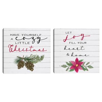 Cozy Christmas I, Cozy Christmas II by Hartworks Canvas Art Prints