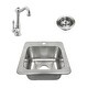 preview thumbnail 1 of 3, Zelda All-in-One Drop-In Crafted Stainless Steel 15 in. Bar Sink with Faucet, Brushed