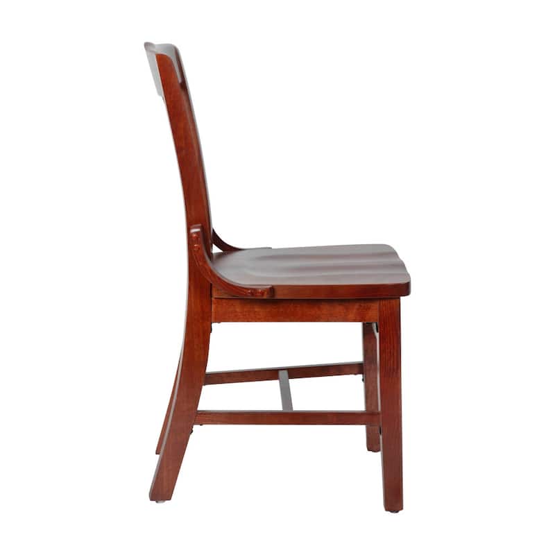 School House Back Wooden Restaurant Dining Chair - 18.5"W x 21.5"D x 35"H - 18.5"W x 21.5"D x 35"H